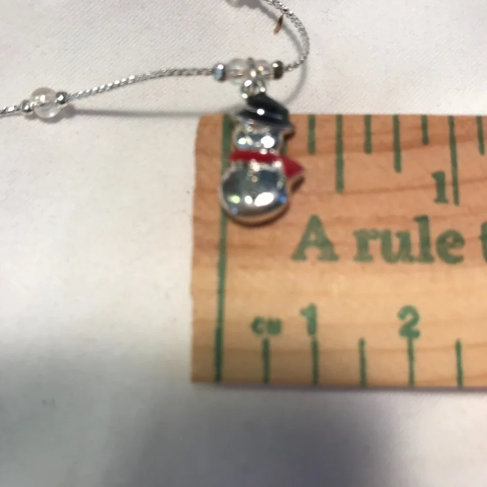 Vintage Avon Holiday Charm Anklet - Snowman